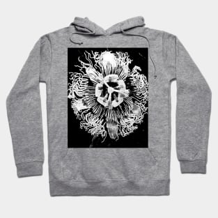 Black and White PassionFlower Hoodie